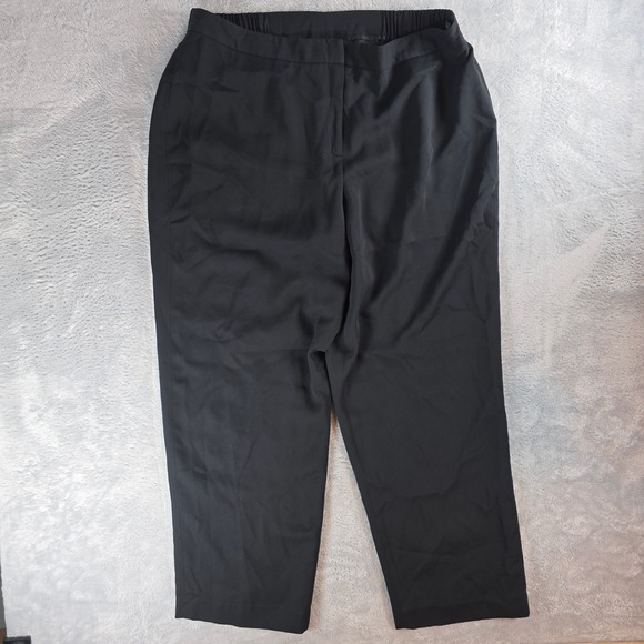 Bloomingdale's Pants - Bloomingdale's Women 18W Black Trousers Elastic Waist Acetate Blend Straight Leg